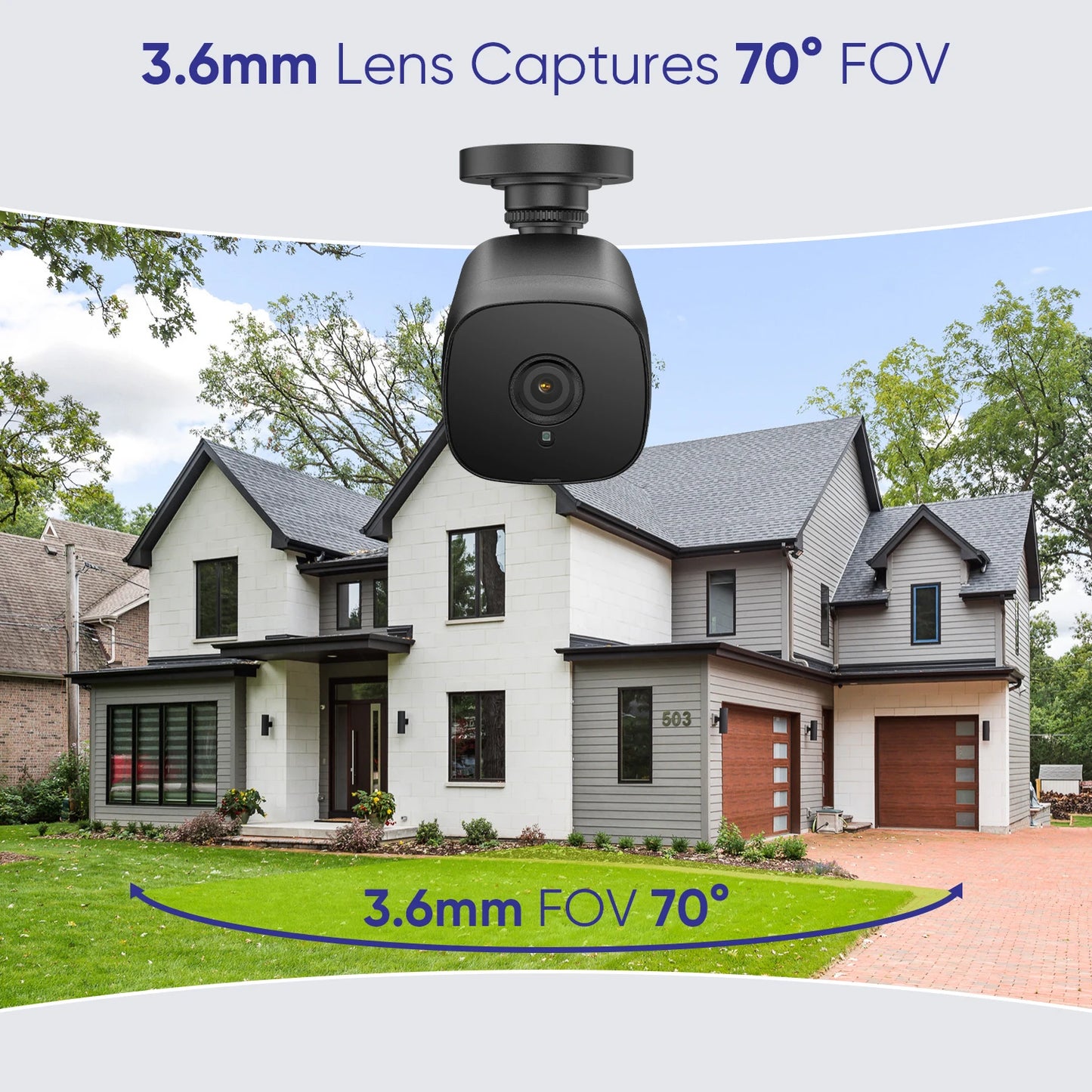 SANNCE 5MP TVI kamere | 4× IR nočni vid, 12 IR LED, 3,6 mm leča, BNC kabel