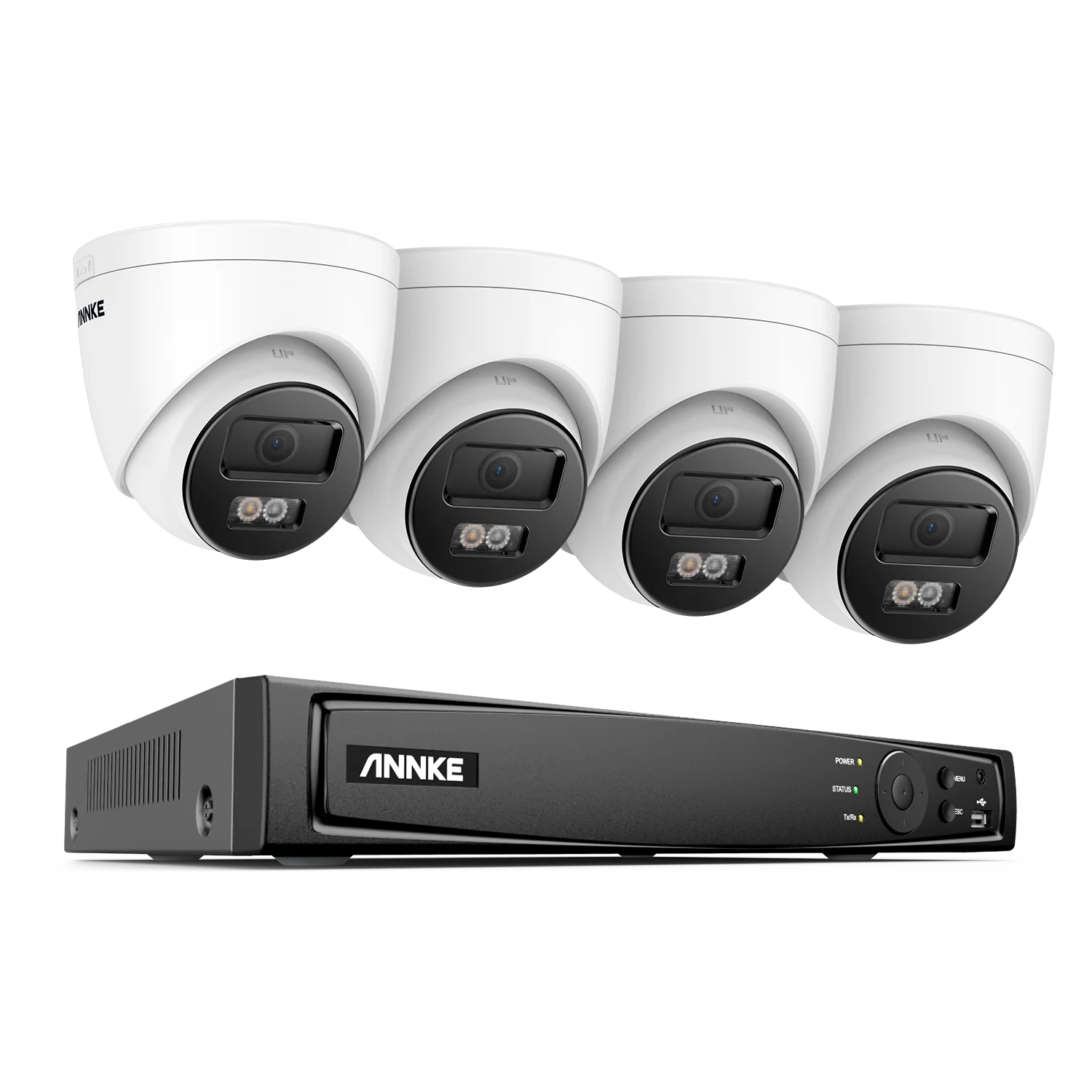 ANNKE 4K 8MP PoE CCTV sistem | 8-kanalni H.265+ NVR, 4× 8MP kamere, podpora za 128 GB TF kartico