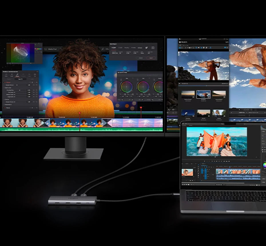 UGREEN 10-v-1 dvojni HDMI USB-C hub z izhodom 8K in 4K, gigabitnim Ethernetom, USB 3.0, PD100W