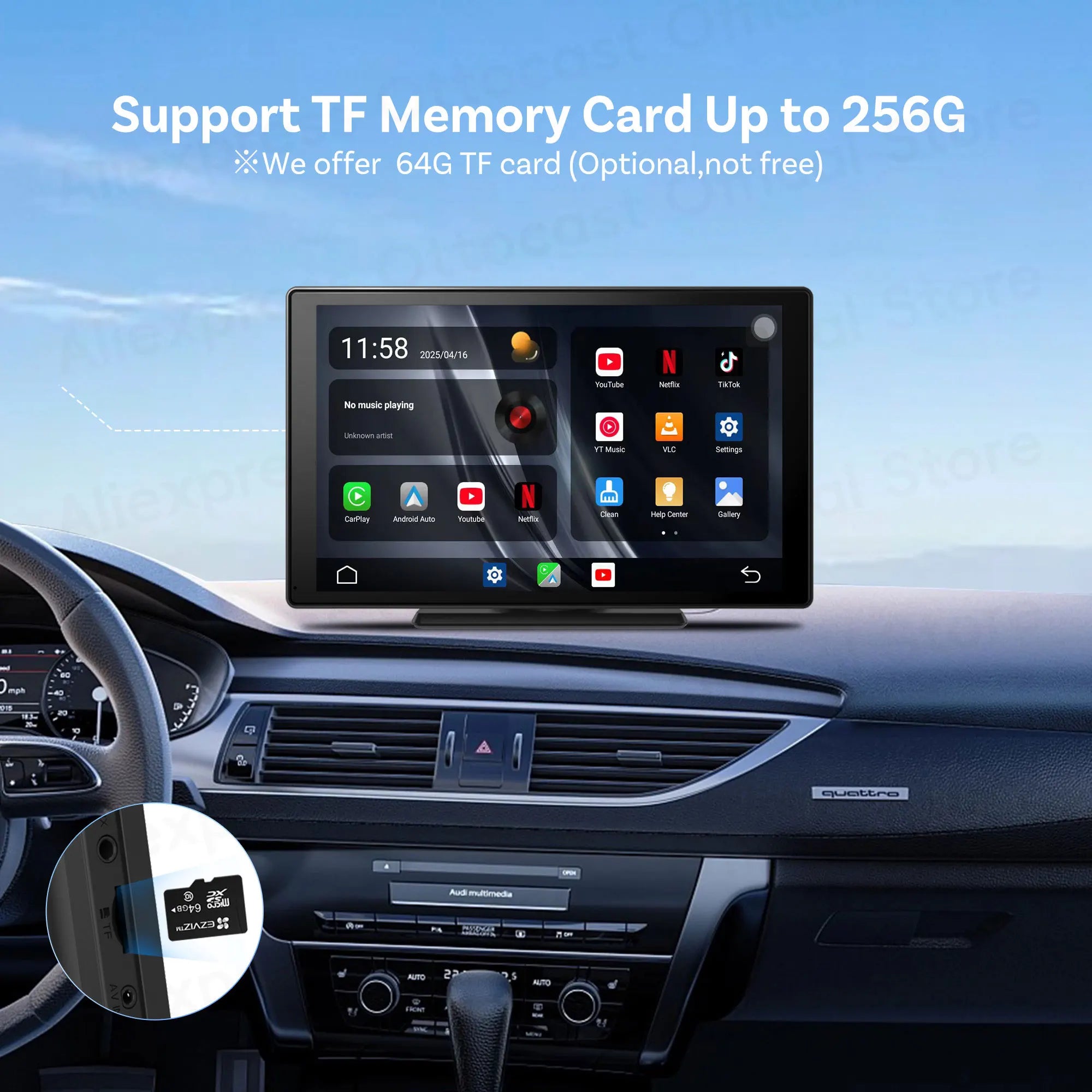 OTTOCAST Express 9" Wireless CarPlay Android Car Display