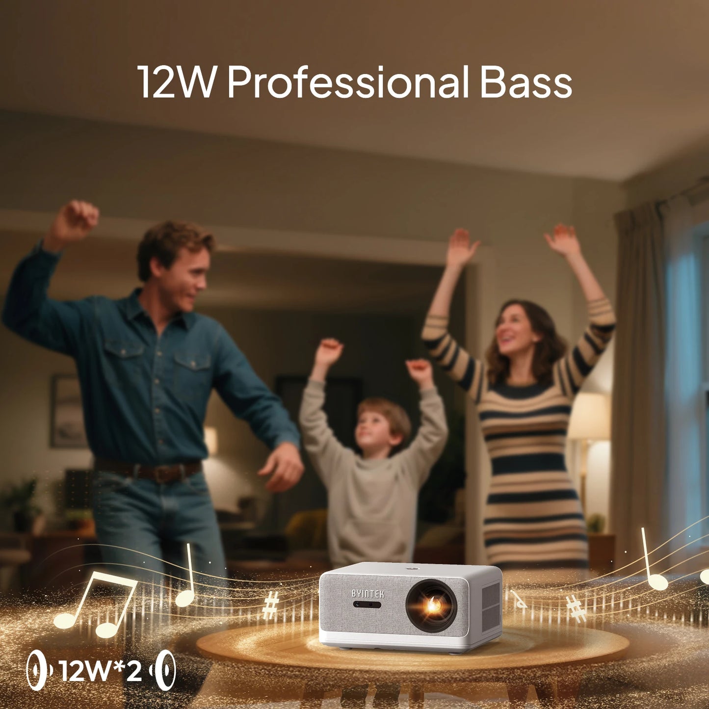 BYINTEK LOVE U14 Smart Cinema Projector – 1250 ANSI Lumens, Native 1080P/4K Support