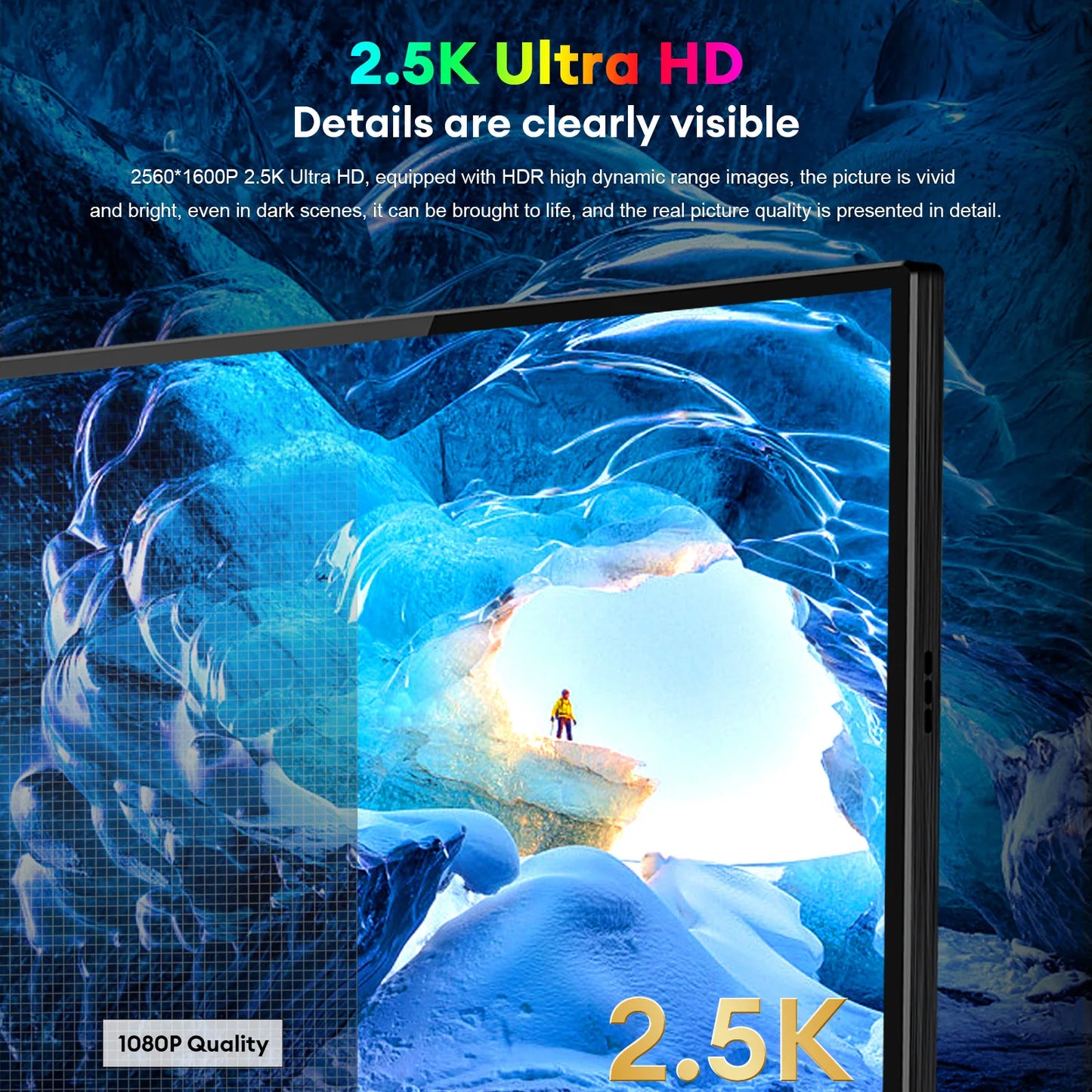ZEUSLAP 16" 2.5K 144Hz Touch Portable Monitor | 2560×1600, 100% sRGB, 500 nits