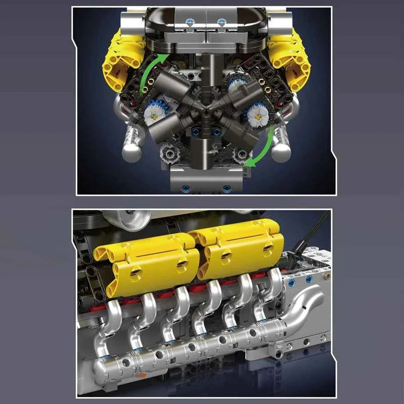 Mould King 10202 Motorized V12 Engine & Transmission Building Set - Limetastore