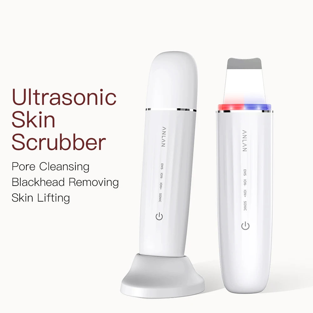 ANLAN Ultrasonic Skin Scrubber Peeling Facial Ultrasonic EMS Facial Lifting Red Blue Skin Care Pore Deep Cleansing Machine IPX7 - Limetastore