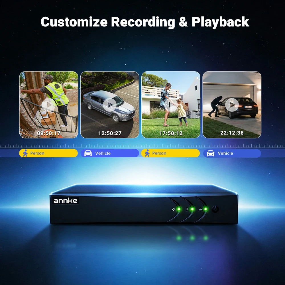ANNKE 3K 5‑v‑1 8‑kanalni sistem DVR | 5MP kamere, dvosmerni zvok, barvni nočni vid