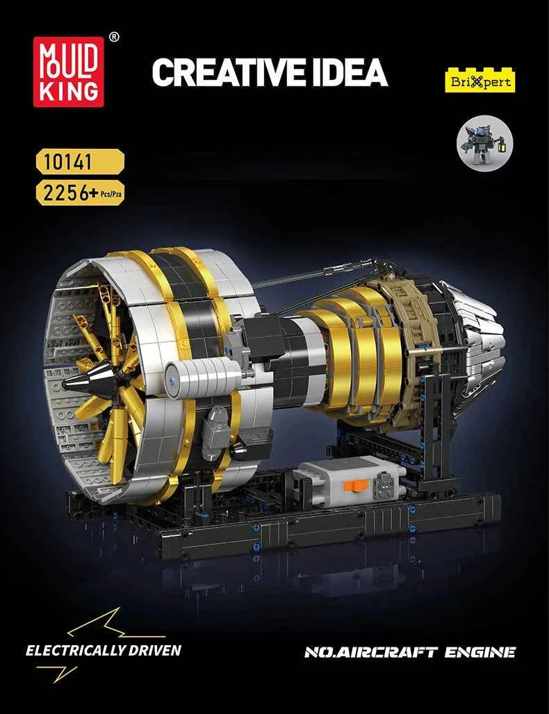 Mould King 10141 Motorized Aircraft Engine Building Set | Technical Jet Model - Limetastore