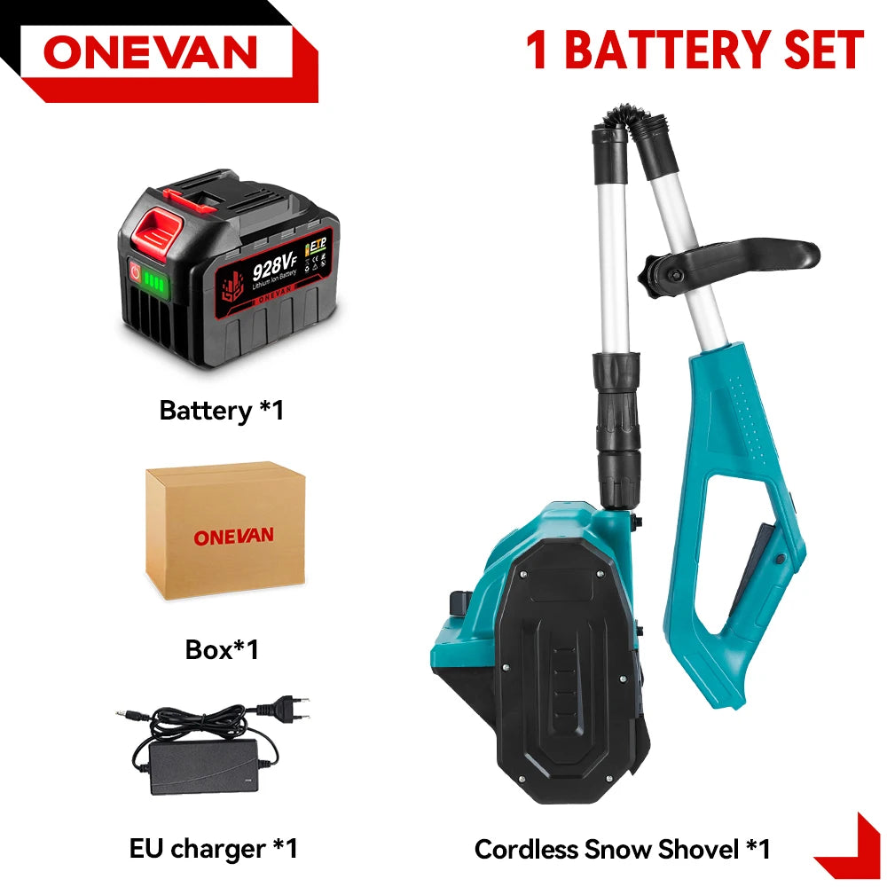 ONEVAN 2500W/3000W brezkrtačni električni snežni plug | Akumulatorski snežni pometač