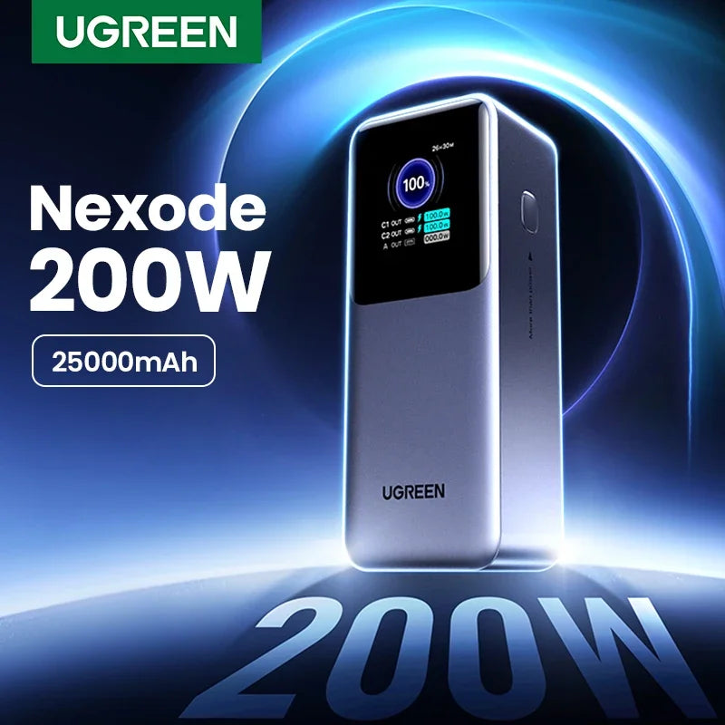 UGREEN Nexode 200W 25000mAh prenosna baterija – PD hitro polnjenje prenosna zunanja baterija