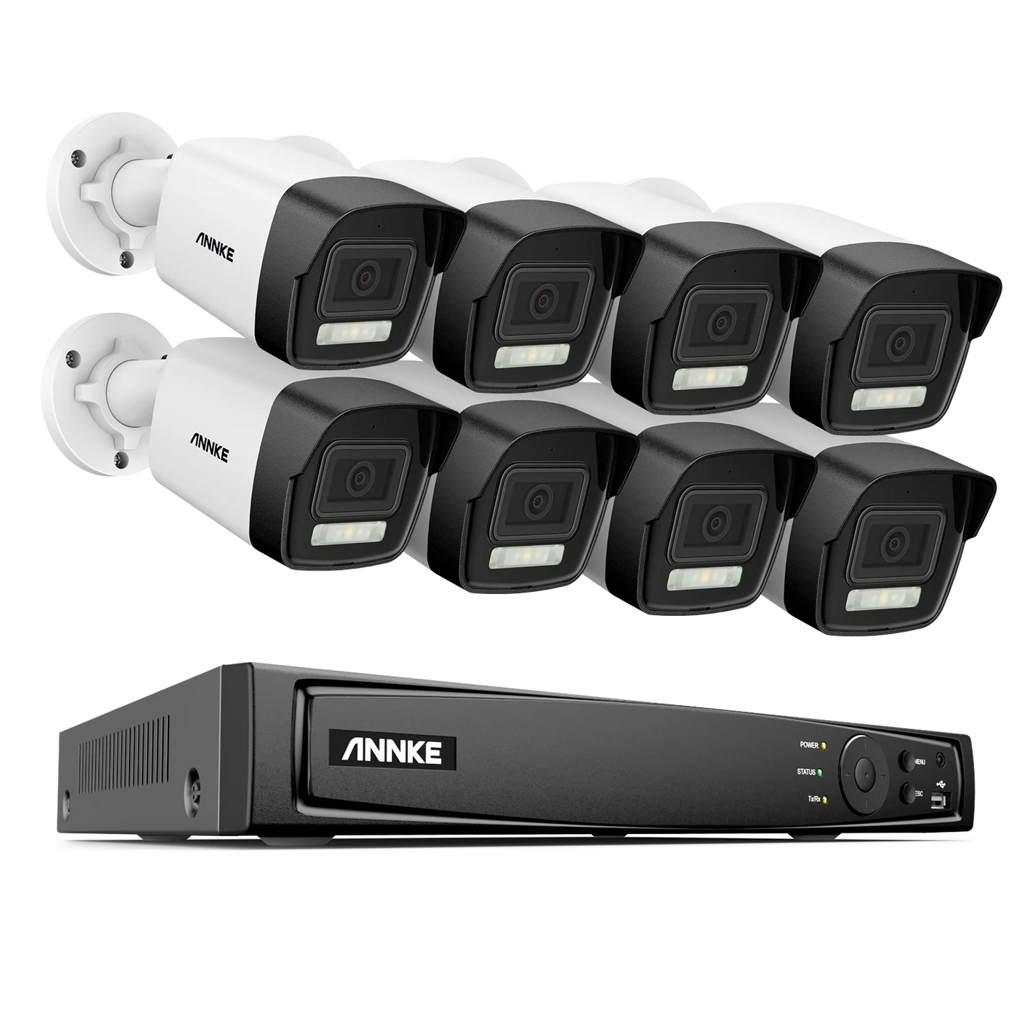 ANNKE 4K 8MP PoE CCTV sistem | 8-kanalni H.265+ NVR, 4× 8MP kamere, podpora za 128 GB TF kartico